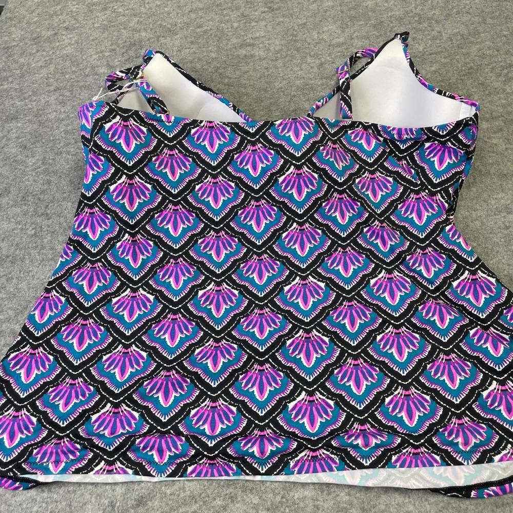 Lot of 2 Leilani Plus Raisins Curve Tankini Tops Size 24W Floral Geometric NWT - Picture 4 of 16